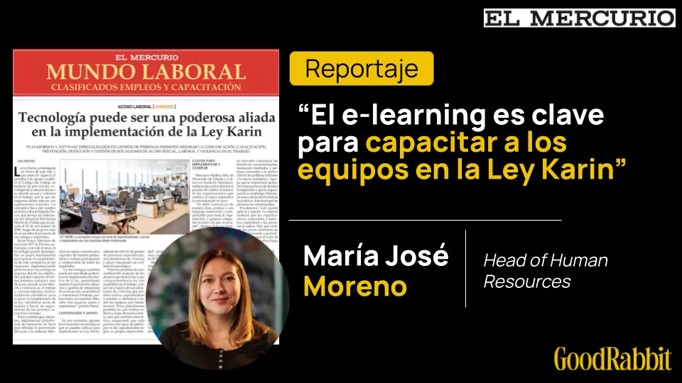 Recorte de prensa de María José Moreno en El Mercurio sobre Ley Karin en Chile